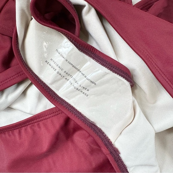 New Peony Free People Holiday One Piece Swimsuit Cut Out Swim Strapless Red Med - Picture 8 of 12